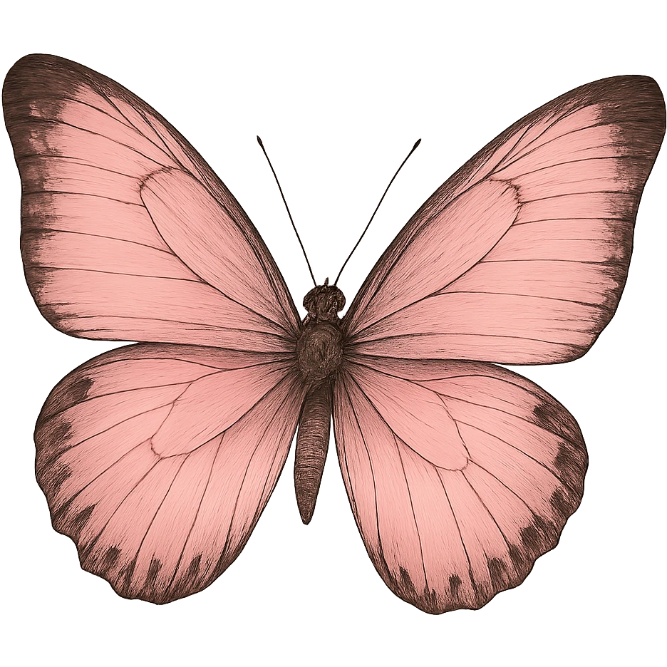 pink butterfly, digital illustration emoji