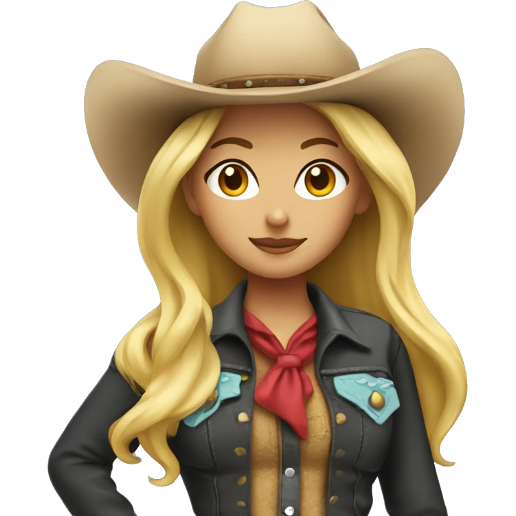 Blonde cowgirl, waist up emoji