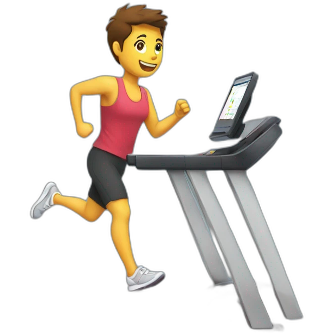 Running a business while on a treadmill emoji