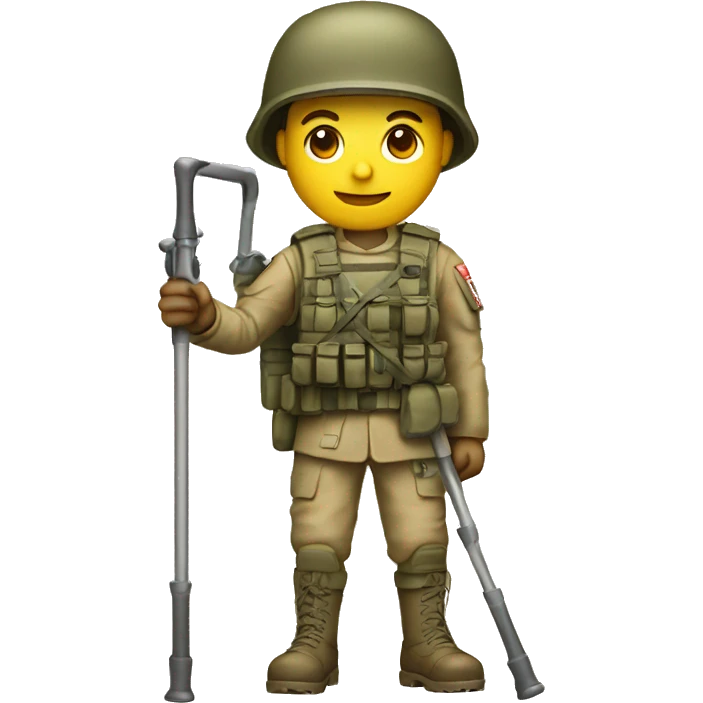 soldier with a crutch emoji