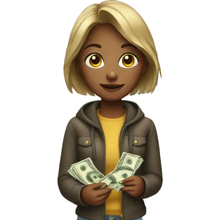 girl paying money emoji