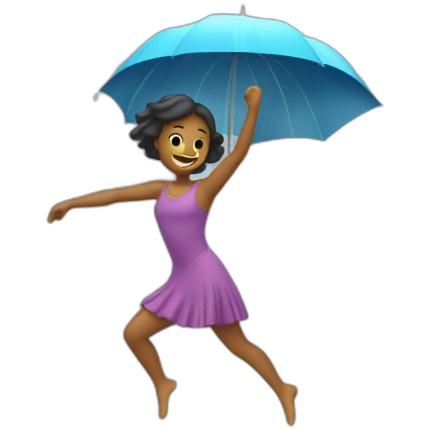 Fille qui danse sous la pluie emoji