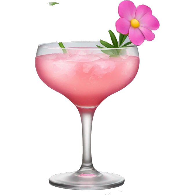 Cocktail with pink flowers emoji