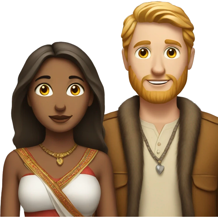 White man and indian woman love emoji
