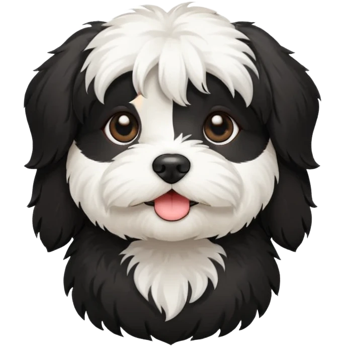 cute and bold havanese female dog black and white emoji