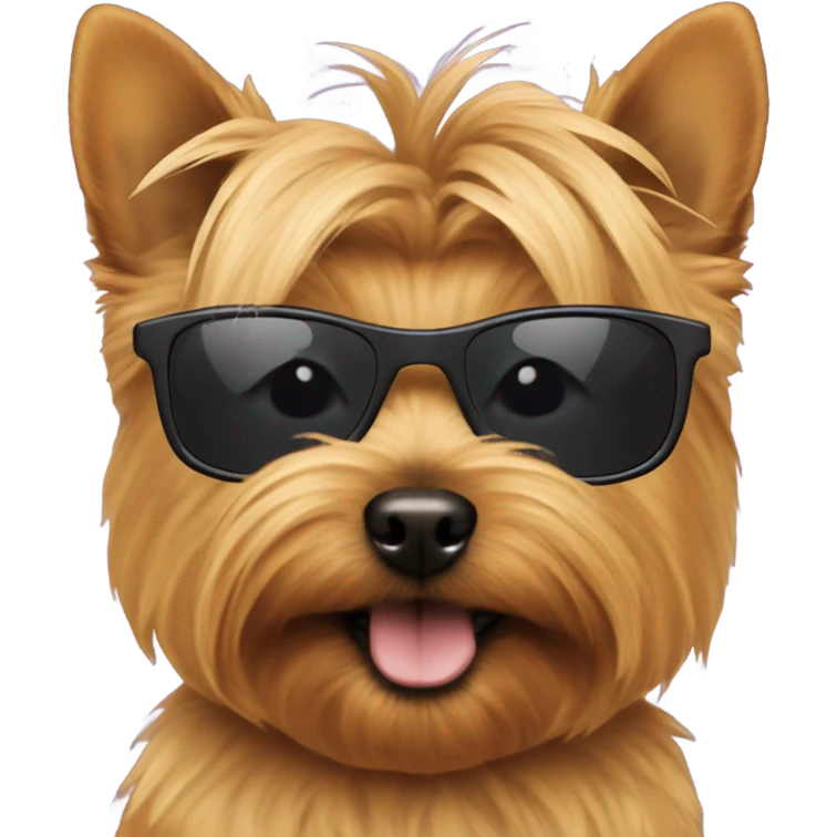 Norwich terrier wearing sunglasses emoji