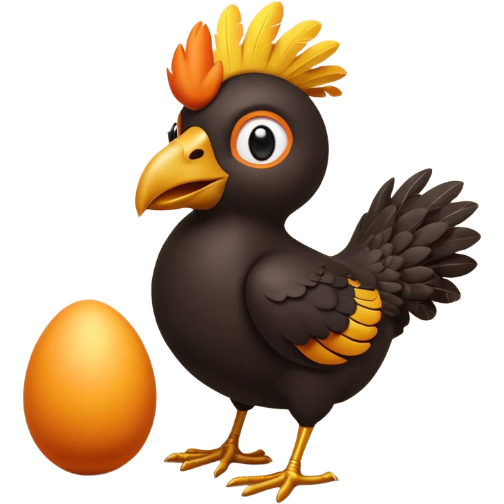 A 3D cartoon Sankofa bird with its head turned backward holding an egg in its beak, symbolizing learning from the past, vibrant colors, smooth lighting, Memoji-style rendering. emoji