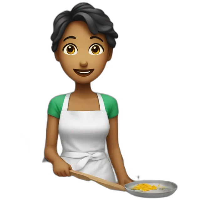 Fille dans une cuisine emoji