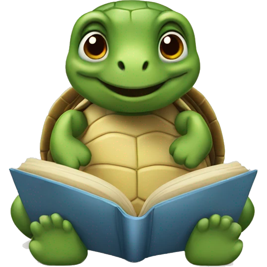 Turtle read book emoji