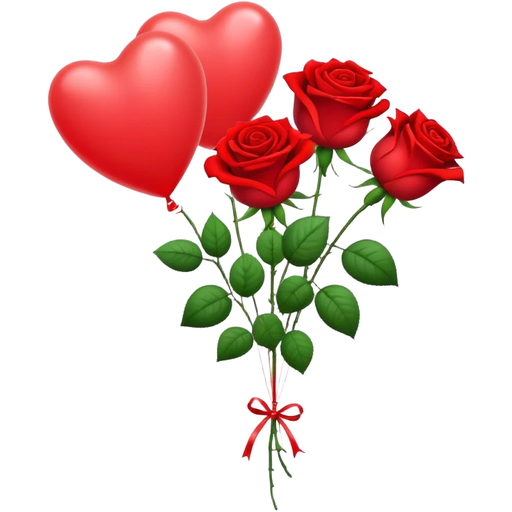Bouquet of Roses with a balloon emoji