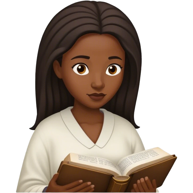 Black woman reading bible  emoji