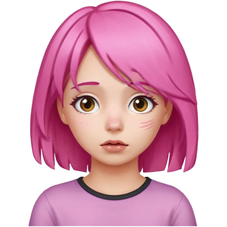 Pink haired girl face palm emoji