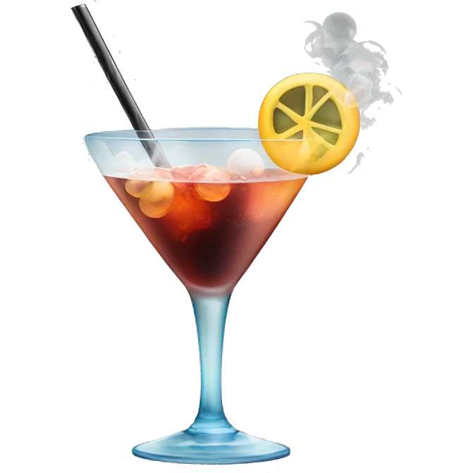 Cocktail with smoke bubble emoji