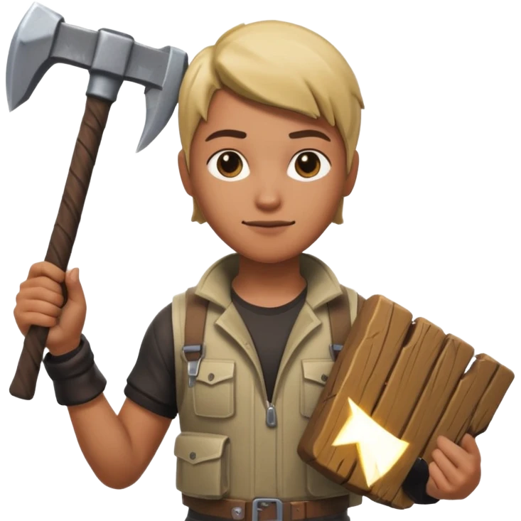 Fortnite skin holding pickaxe  emoji