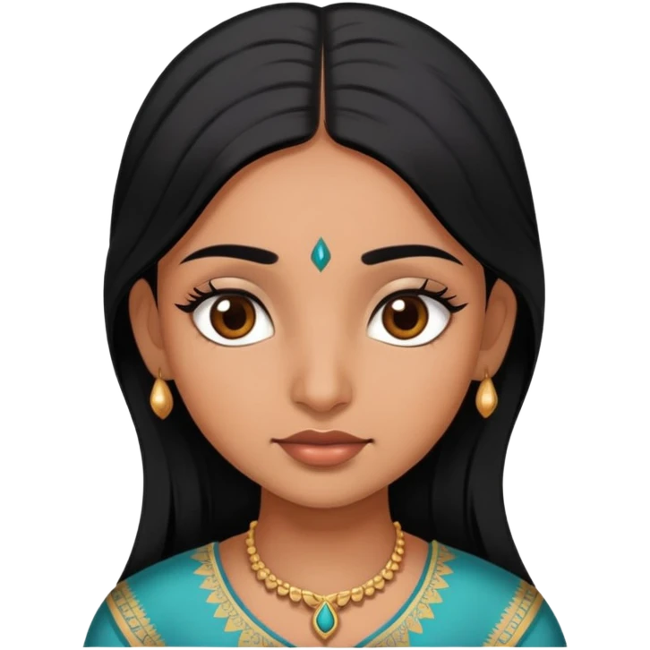 indian girl with black hair and long eyelashes emoji