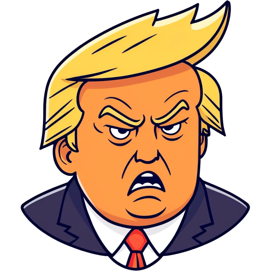 Trump mad orange face emoji