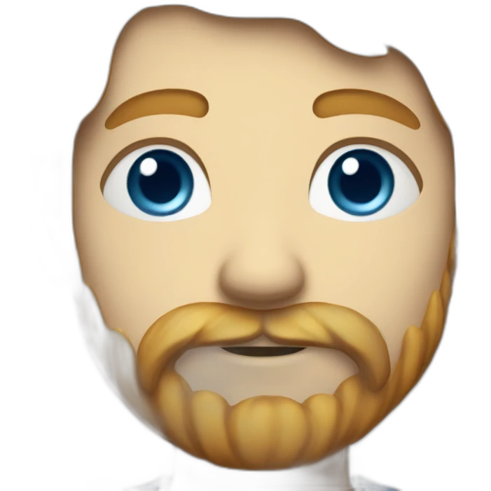 gleddyn with blue eyes and a beard smiling emoji