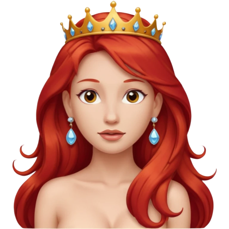 Hot   naked tits red long hair princess earrings emoji