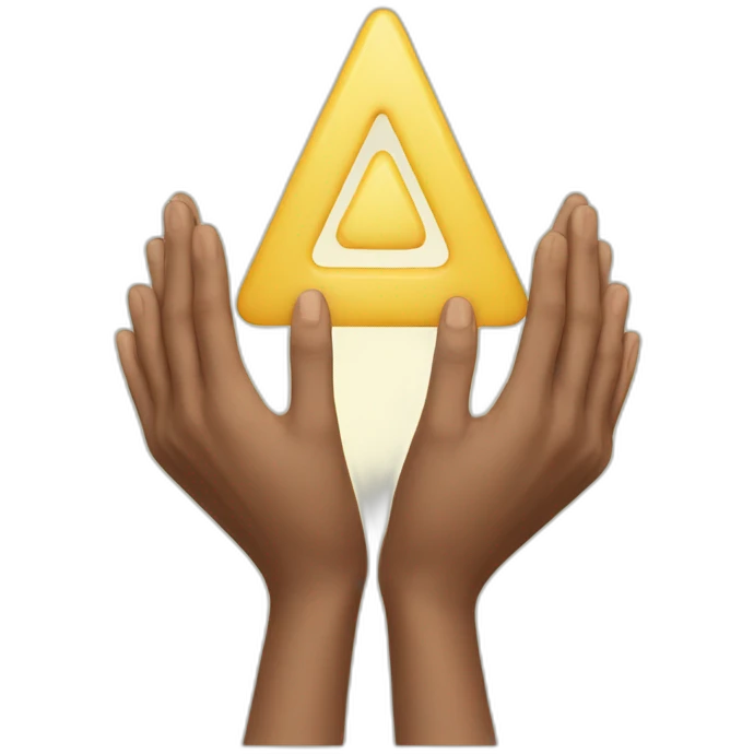 triangle with hands emoji