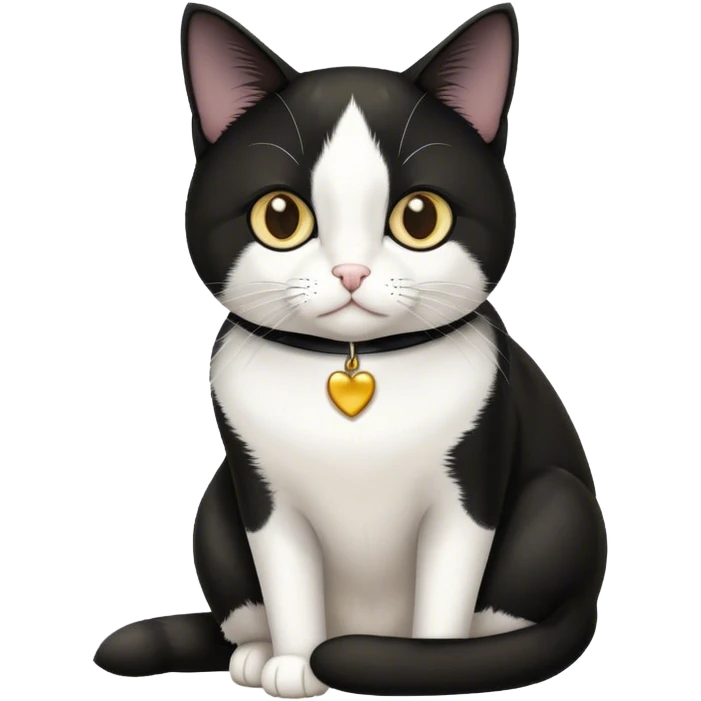 tuxedo cat with hazel eyes sat  emoji