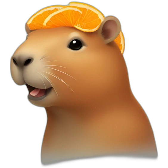 capybara with orange emoji