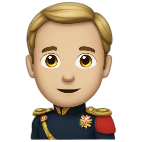 Macron in king emoji