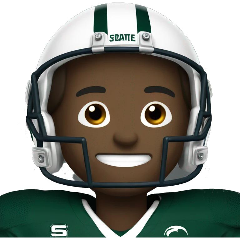 Happy Michigan State football player emoji