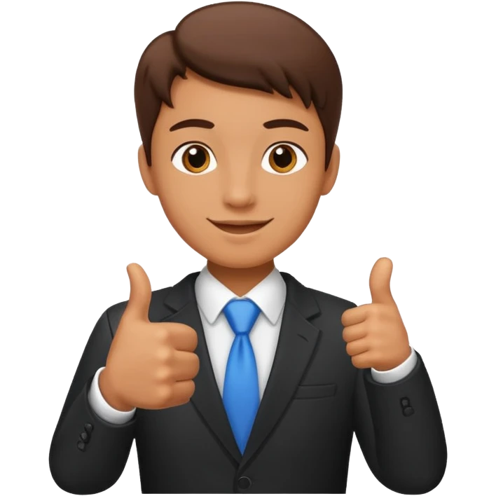 business student giving a thumbs up emoji