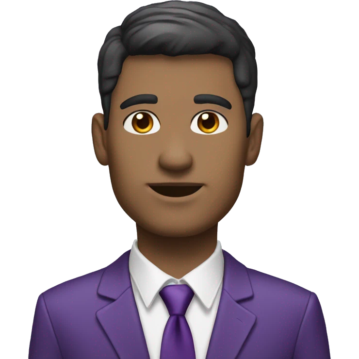 high school principal, male, white, dark hair, purple shi emoji