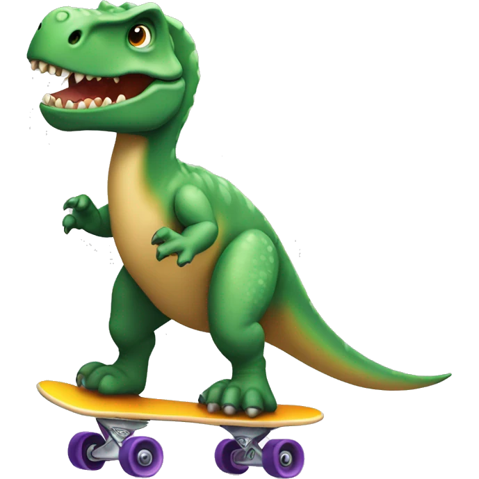 Dinosaurio en patineta emoji