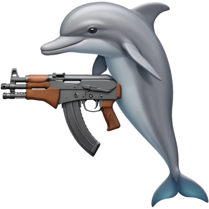 Dolphin with a Ak 47 emoji