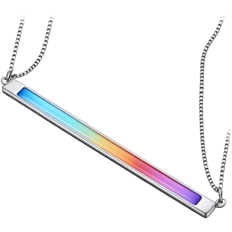 Tempering colors horizontal bar necklace  emoji