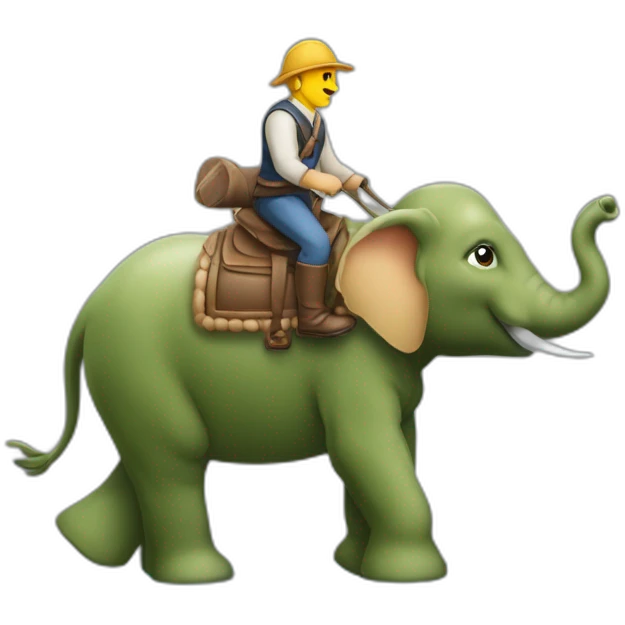 Cheval sur éléphant sur loutre sur tortue emoji