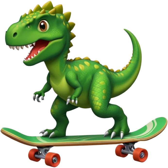 Dinosaur on a skateboard emoji
