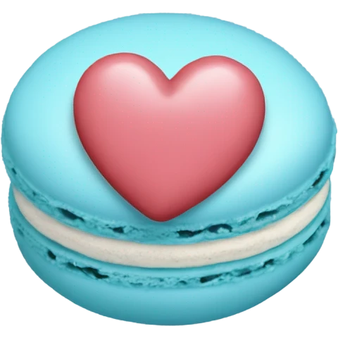 Light blue macaroon in shape of heart  emoji