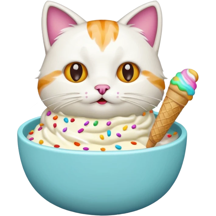 cat icecream in a bowl emoji