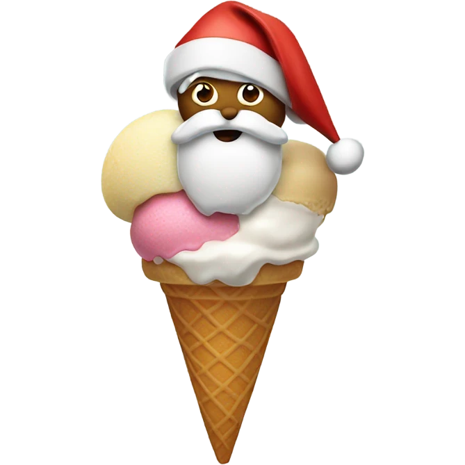 Santa with An ice cream cone emoji