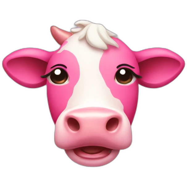 Pink cow crying emoji
