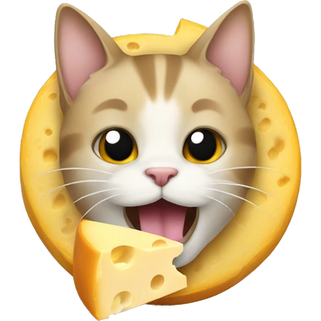 cat eating cheese emoji