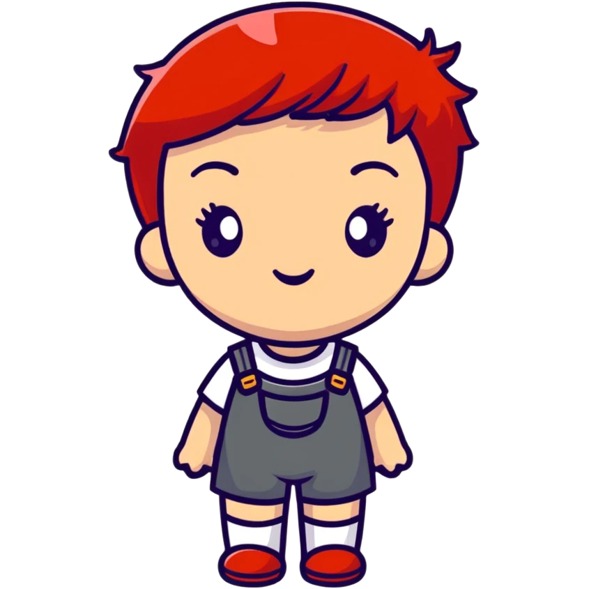 A girl with short red hair emoji