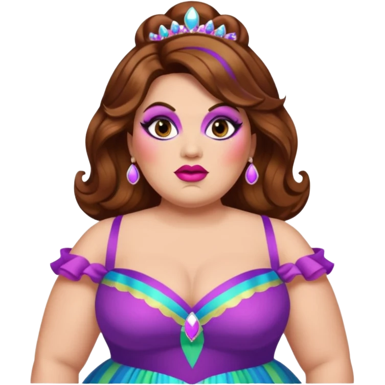 A chubby drag queen with brown hair emoji