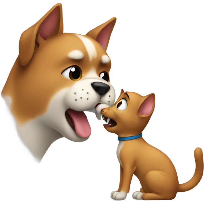 A cat slapping a dog emoji