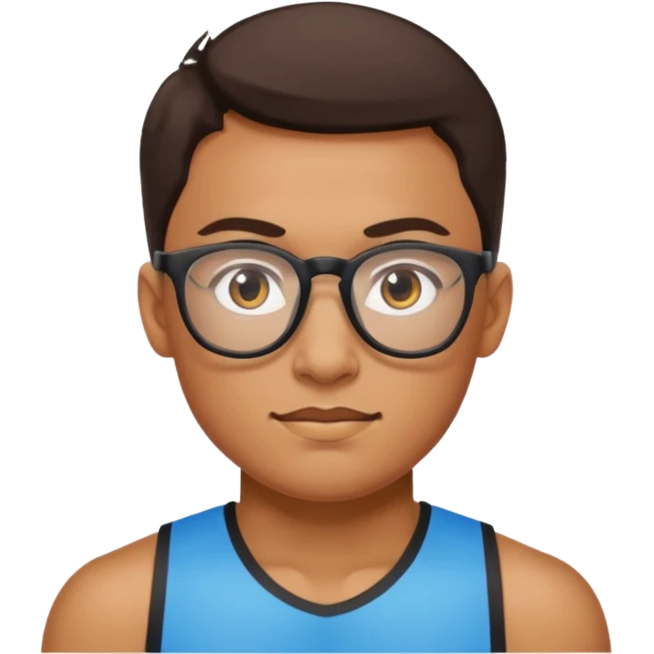 athlete with eyeglass emoji