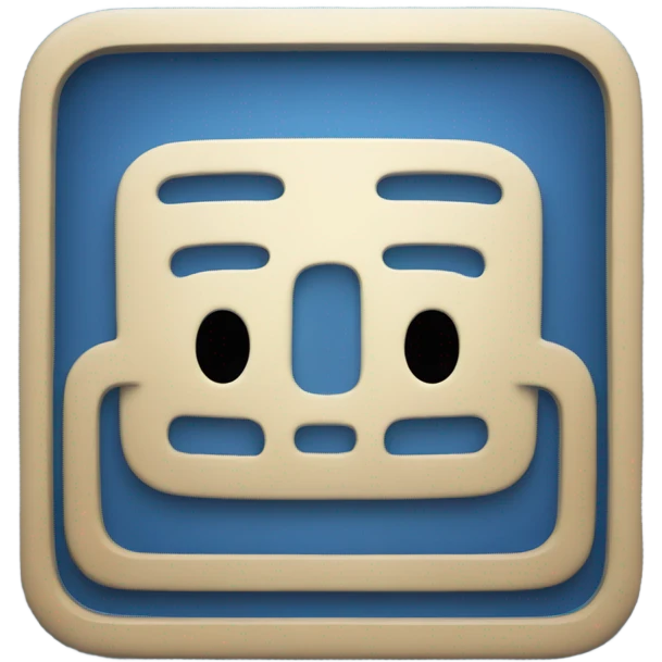 a blue rounded rectangle with the word app in all caps inside emoji
