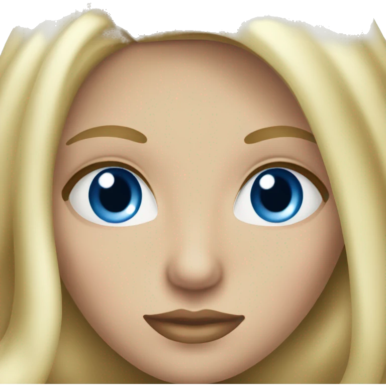 White curvy blonde women blue eyes love emoji