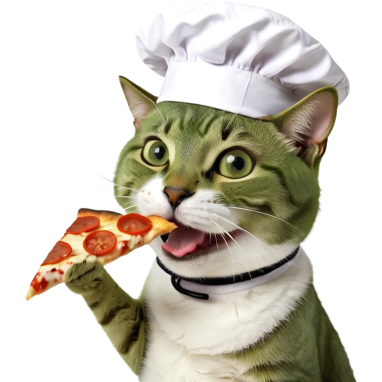 Cat eating pizza emoji