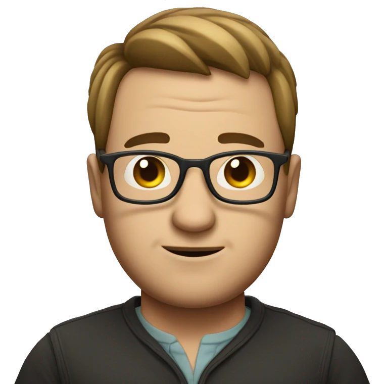 man with glasses and big belly emoji