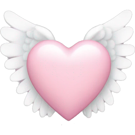 Light pink love heart with angel halo on top  emoji