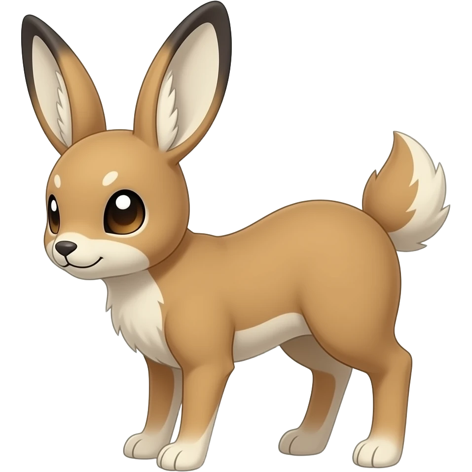 Trico-Buneary-Jackalope-fusion-hybrid-animal-creature with rounded ears emoji