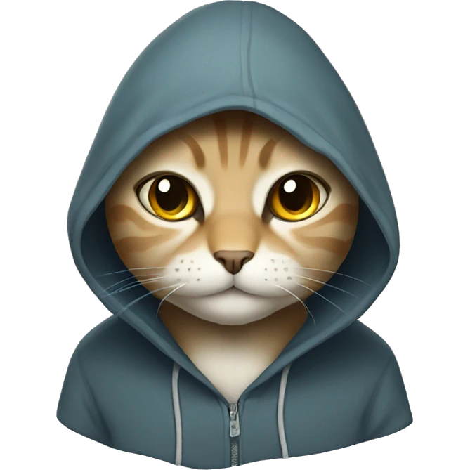 Cat with a hodie emoji